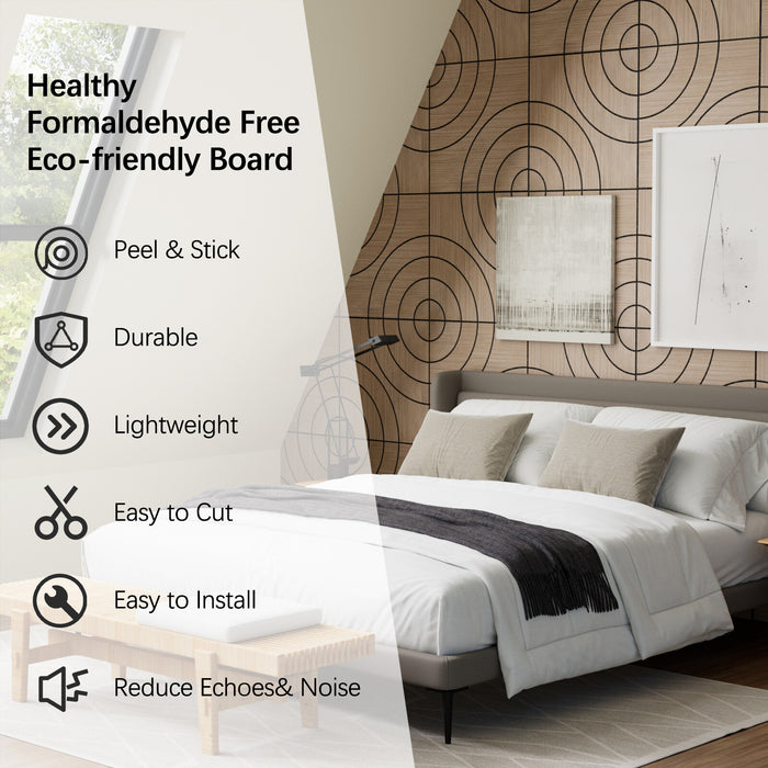 Lightweight Flexible Walnut Veneer Acoustic Circular Wave Wall Panels Unisoar