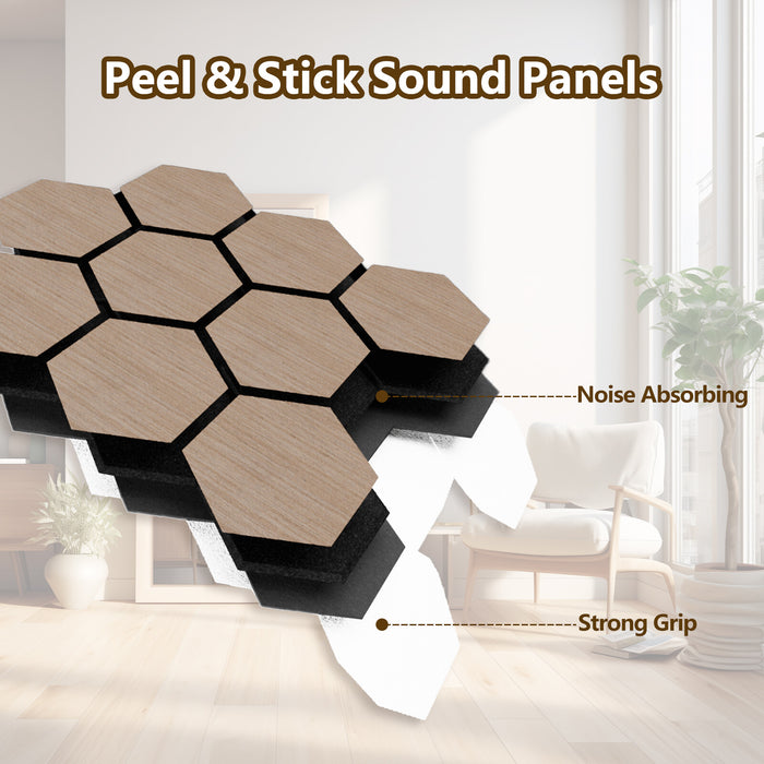 Lightweight Flexible Walnut Veneer Acoustic Hexagon Honeycomb Wall Panels Unisoar