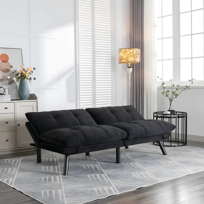 Convertible Futon Sofa Bed Couch | Adjustable 2-Seater Sleeper