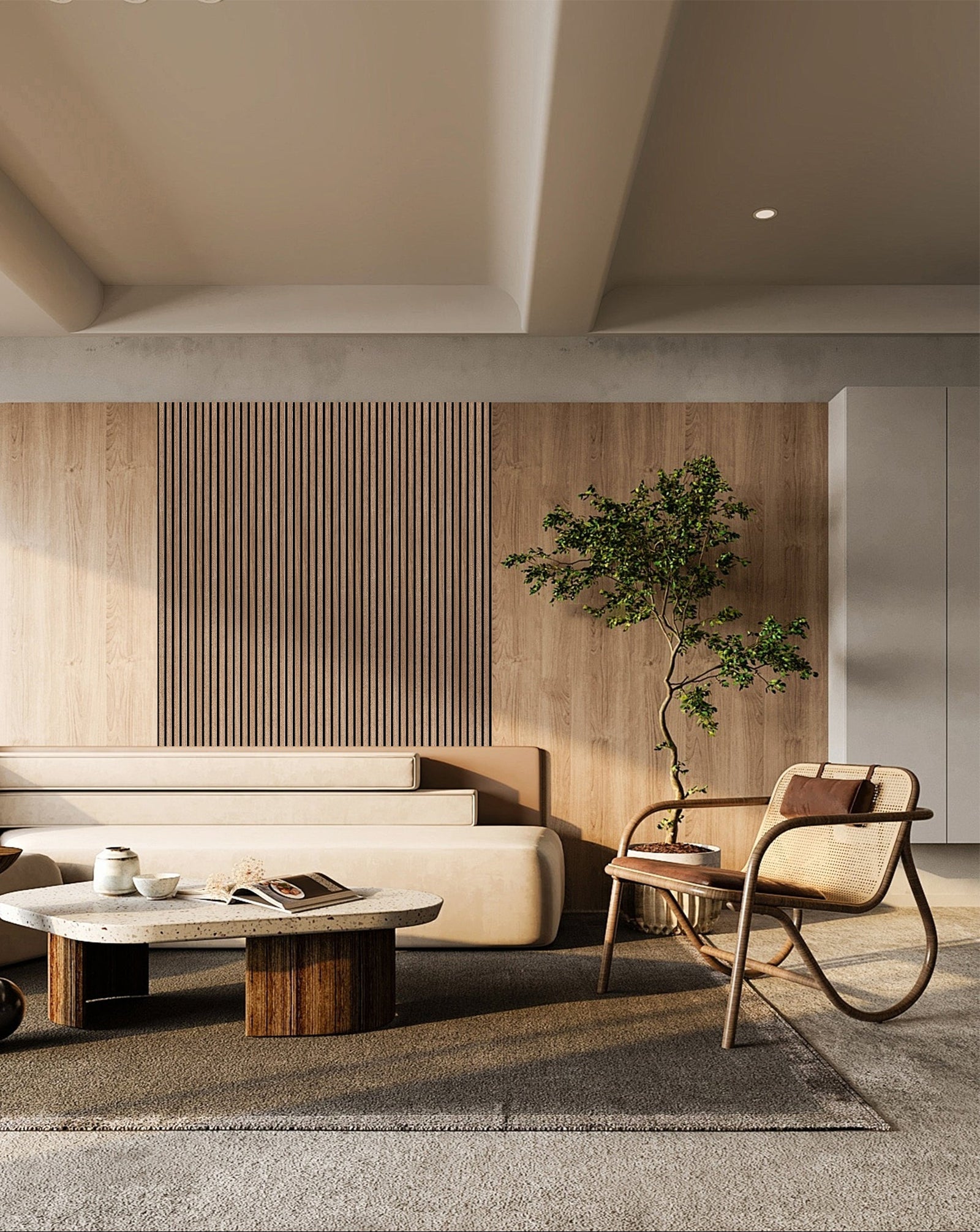 Ethically sourced, handcrafted wooden acoustic panels.