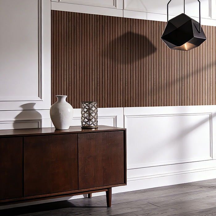 Flexible Wood Slat Wall Panels - 4ft 3D Acoustic Timber Slats for Flat & Curved Walls (2-Pack)