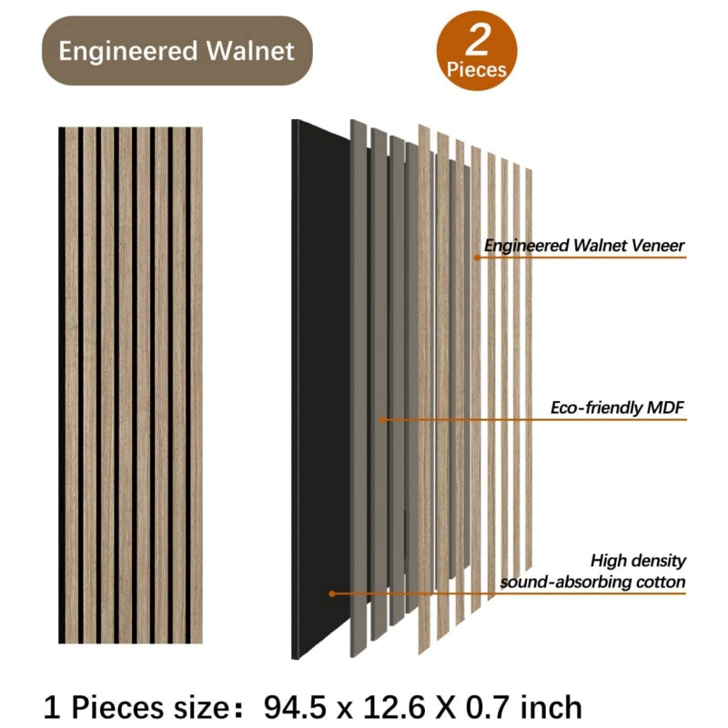Paneles acústicos de pared de listones de nogal premium de Unisoar