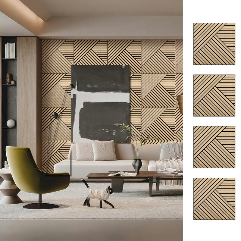 Oak Veneer Acoustic Diagonal Chevron