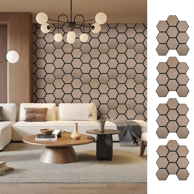 Walnut Veneer Acoustic Hexagon Honeycomb
