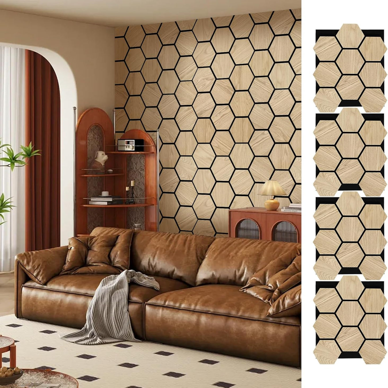 Hexagon Acoustic Wood Wall Panels