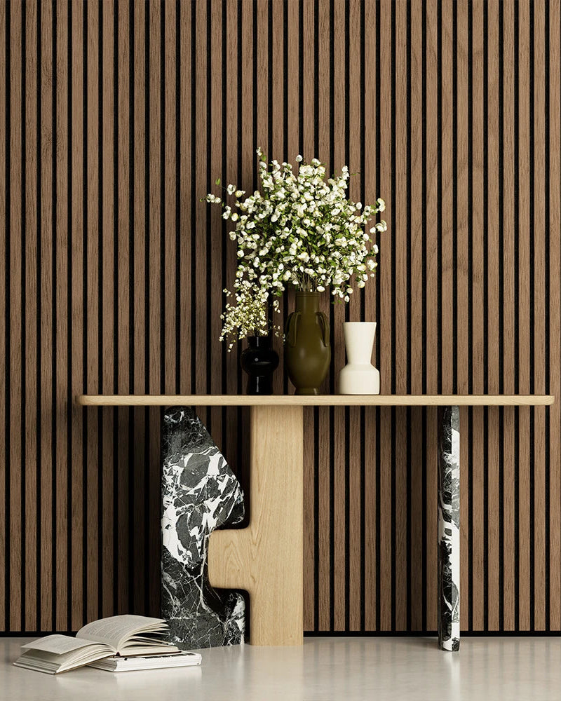 Paneles acústicos de pared de madera de nogal de lujo | Chapa de 3 caras – Unisoar 