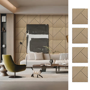Paneles de pared acústicos de chapa de roble flexibles y ligeros con diseño de chevron diagonal Unisoar