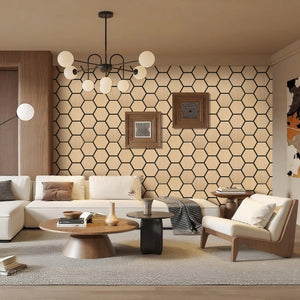 Paneles de pared acústicos hexagonales de nido de abeja ligeros y flexibles de chapa de nogal Unisoar 