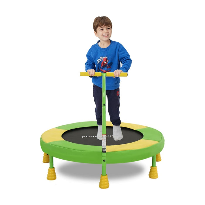 36" Yellow Kids Trampoline Indoor, Toddler Rebounder w/ Safety Handle