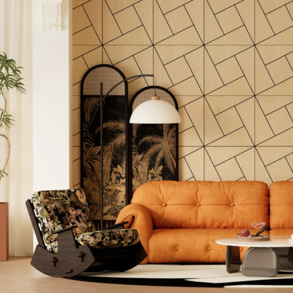 Lightweight Oak Pinwheel Wall Panels