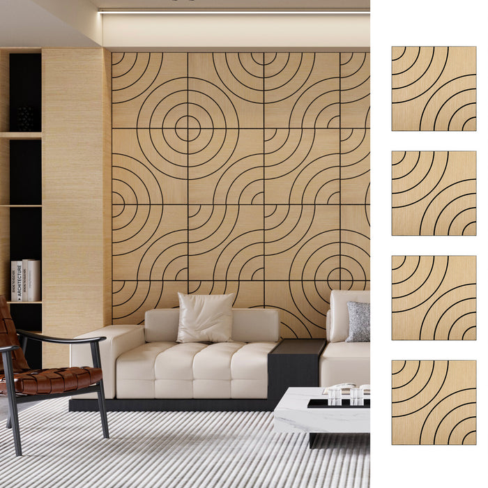 Lightweight Flexible Oak Veneer Acoustic Circular Wave Wall Panels Unisoar