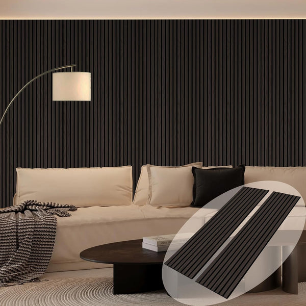 Premium Smoked Wood Acoustic Slat Wood Wall Panels by Unisoar