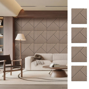 Paneles de pared acústicos ligeros y flexibles con diseño de chevron diagonal Unisoar