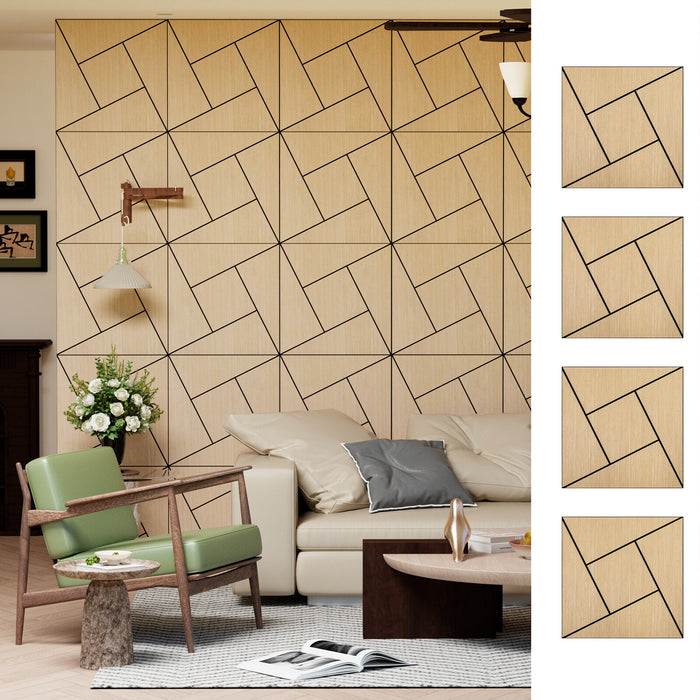 Lightweight Flexible Oak Veneer Acoustic Pinwheel Wall Panels Unisoar