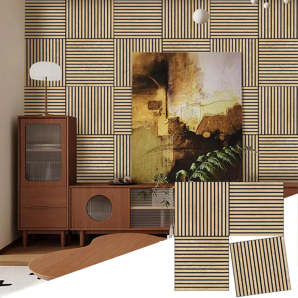 Premium American Oak Square Acoustic Wall Panel by Unisoar