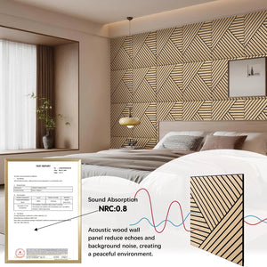 Paneles de pared acústicos de chapa de roble flexibles y ligeros con diseño de chevron diagonal Unisoar