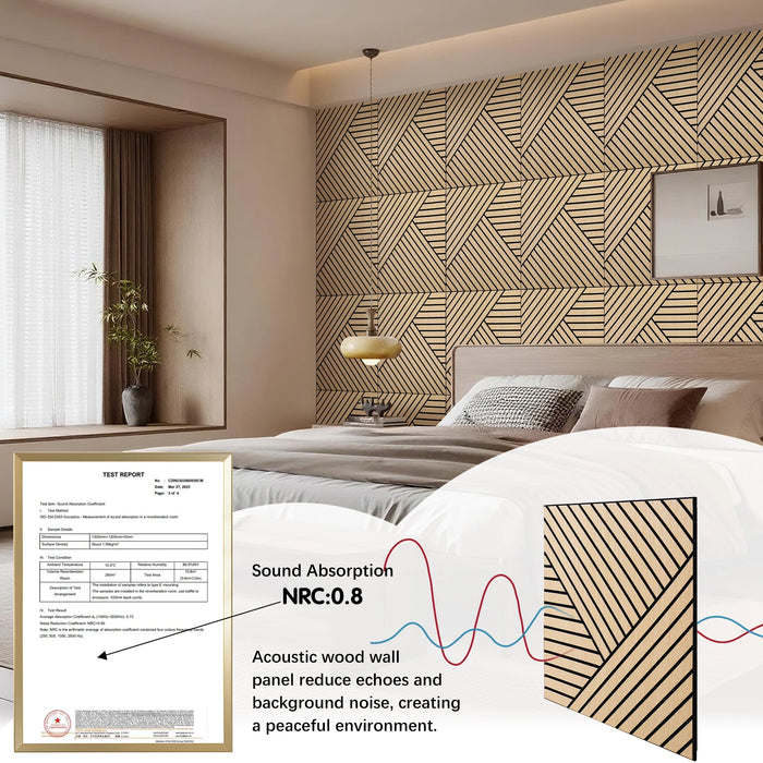Lightweight Flexible Oak Veneer Acoustic Diagonal Chevron Wall Panels Unisoar