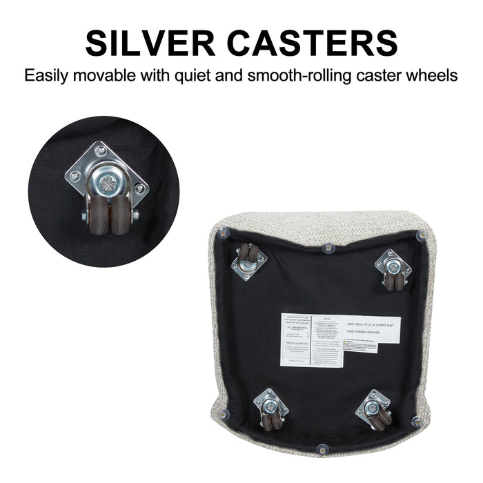 Modern Upholstered Dining Chair with Casters