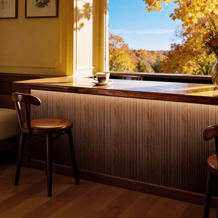 Flexible Wood Slat Wall Panels - 4ft 3D Acoustic Timber Slats for Flat & Curved Walls (2-Pack)
