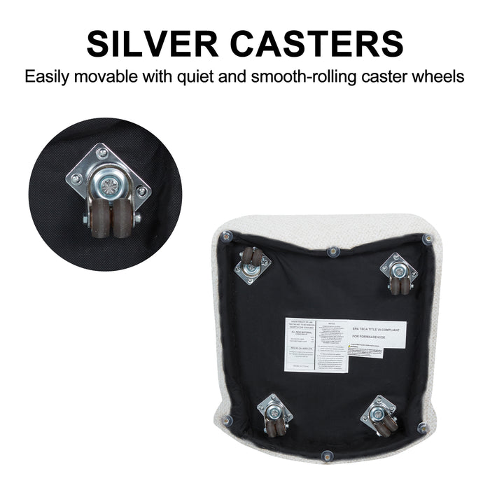 Modern Upholstered Dining Chair with Casters