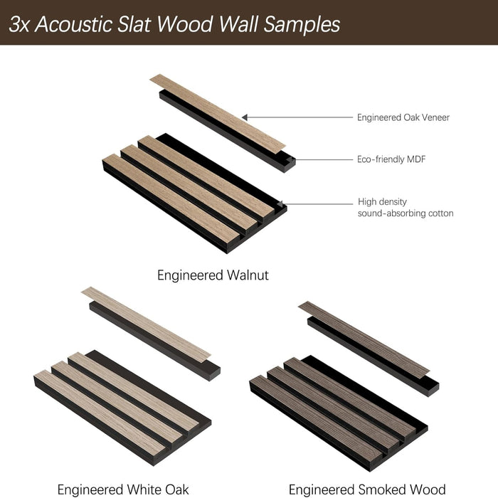 Engineered Wood Wall Panel Color Sample Pack （3PCS） by Unisoar