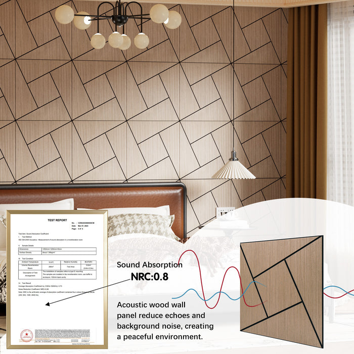 Lightweight Flexible Walnut Veneer Acoustic Pinwheel Wall Panels Unisoar