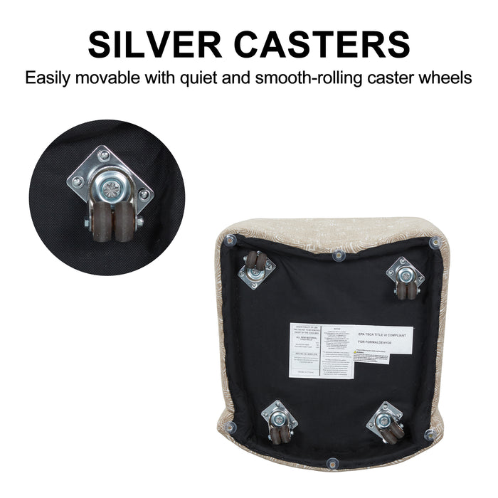 Modern Upholstered Dining Chair with Casters