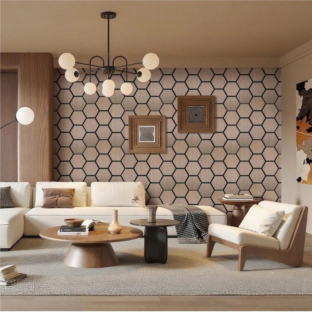 Paneles de pared acústicos hexagonales de nido de abeja ligeros y flexibles de chapa de nogal Unisoar 
