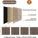 Exploded view of Unisoar American walnut acoustic panel showing layers of real wood veneer MDF and sound-absorbing cotton