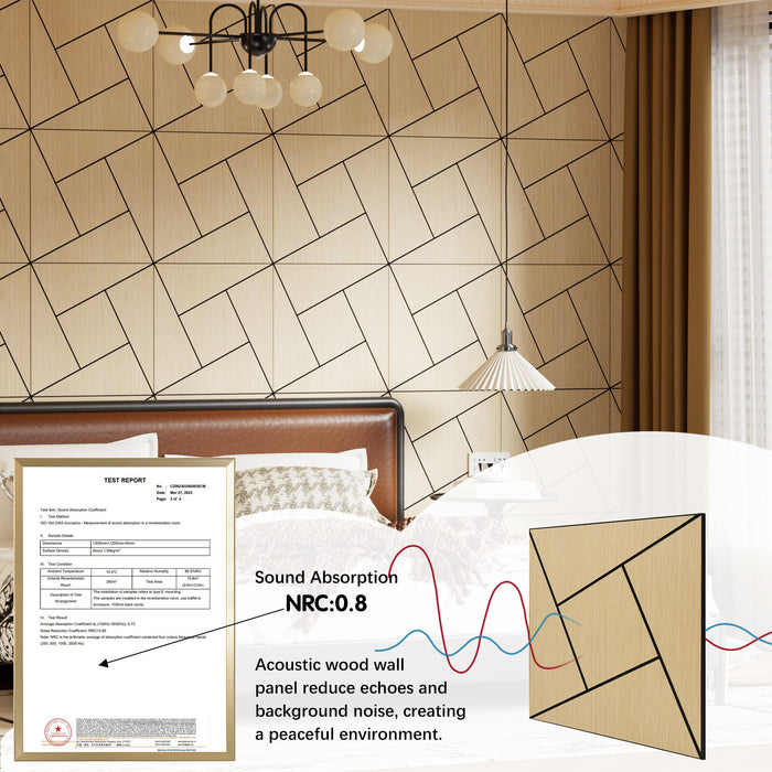 Lightweight Flexible Oak Veneer Acoustic Pinwheel Wall Panels Unisoar