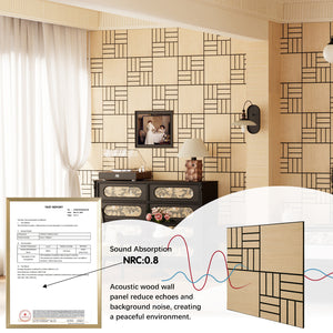 Lightweight Flexible Oak Veneer Acoustic Basketweave Grid Wall Panels Unisoar