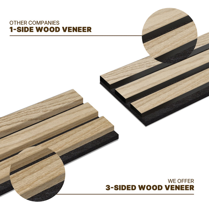 Luxury White Oak Acoustic Slat Wall Panels | 3-Side Veneer – Unisoar
