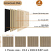 Diagram of American Oak sound-absorbing panels with layers and dimensions.