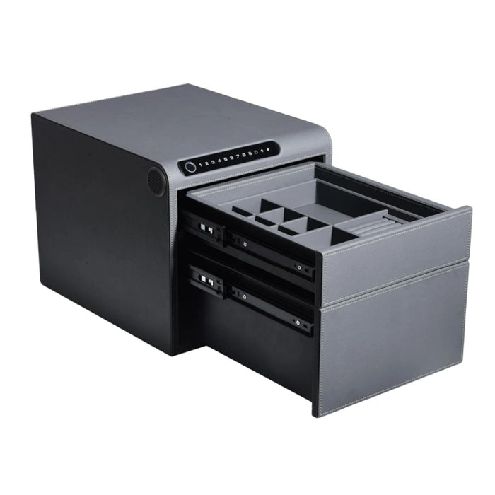 Biometric Fingerprint Jewelry Safe, Leather Finish