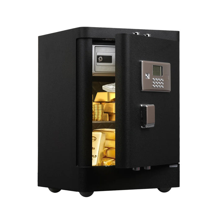3.38 Cu Ft Black Security Safe, Lock Cabinet with Wheels, Fireproof Bag,