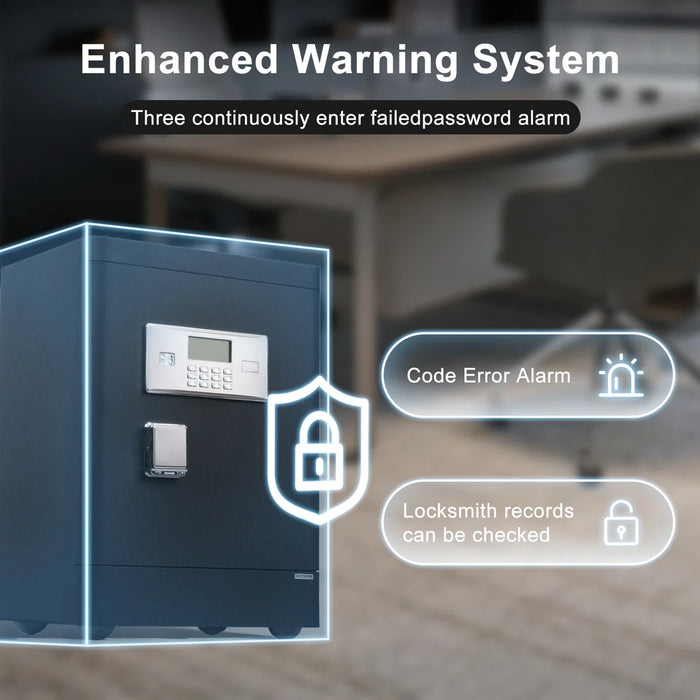 3.38 Cu Ft Black Security Safe, Lock Cabinet with Wheels, Fireproof Bag,