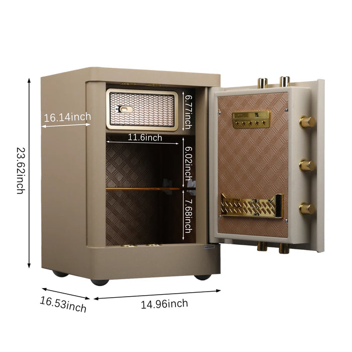 3.38 Cu Ft Black Security Safe, Lock Cabinet with Wheels, Fireproof Bag,