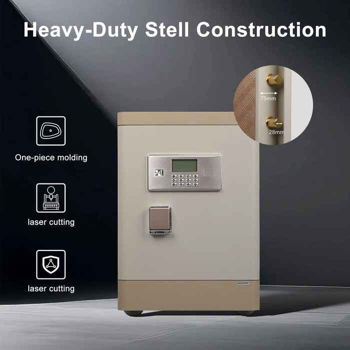 3.38 Cu Ft Black Security Safe, Lock Cabinet with Wheels, Fireproof Bag,