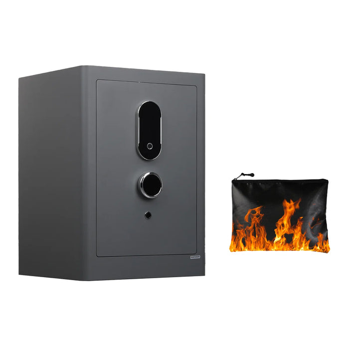 3.38 Cu Ft Security Safe Box, Biometric Fingerprint Lock, Fireproof Bag