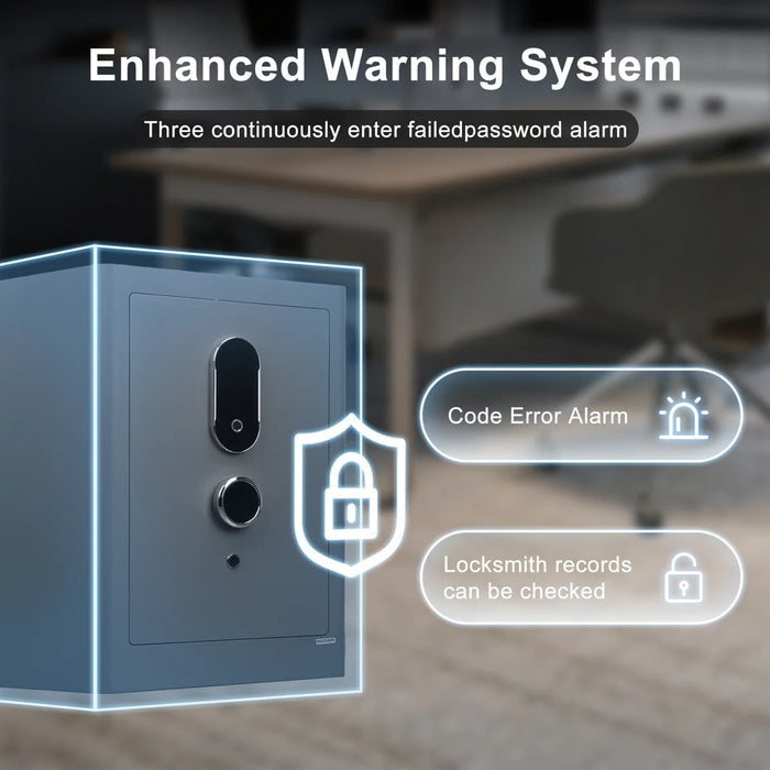 3.38 Cu Ft Security Safe Box, Biometric Fingerprint Lock, Fireproof Bag