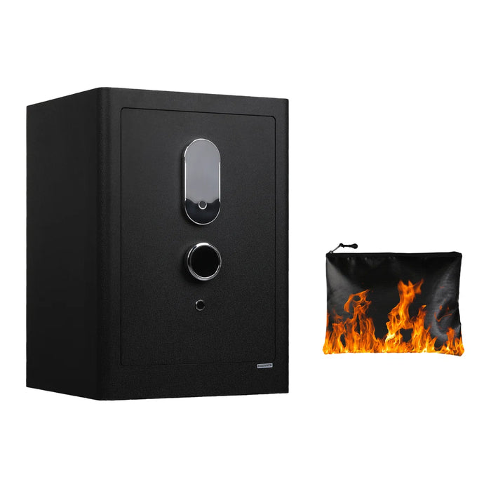 3.38 Cu Ft Security Safe Box, Biometric Fingerprint Lock, Fireproof Bag