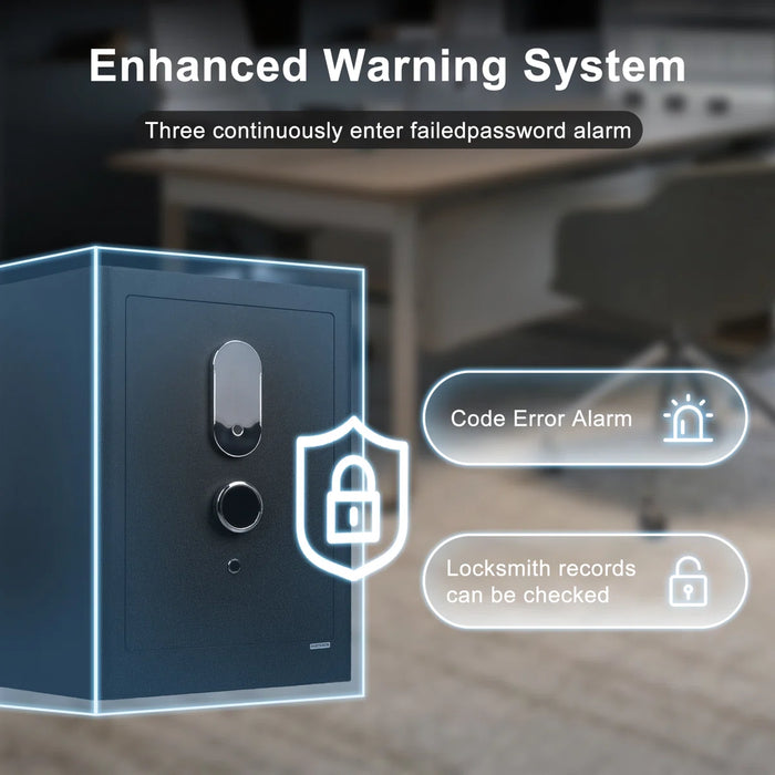 3.38 Cu Ft Security Safe Box, Biometric Fingerprint Lock, Fireproof Bag