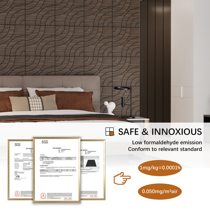 Lightweight Flexible Smoked Wood Veneer Acoustic Circular Wave Wall Panels Unisoar