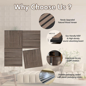 Benefits of Unisoar walnut acoustic wall panels including eco-friendly materials DIY installation and sound insulation