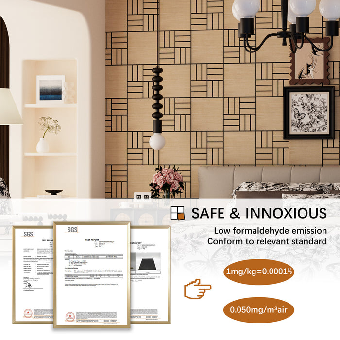 Lightweight Flexible Oak Veneer Acoustic Basketweave Grid Wall Panels Unisoar