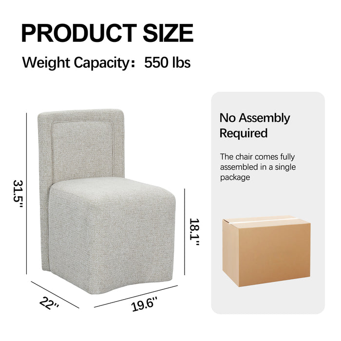 Modern Upholstered Dining Chair with Casters