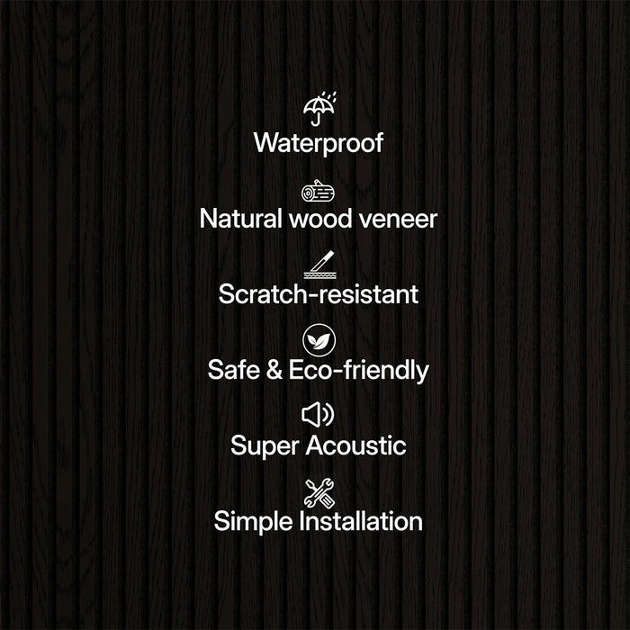 Luxury Smoked Wood Acoustic Slat Wood Wall Panels 3-Side Veneer – Unisoar