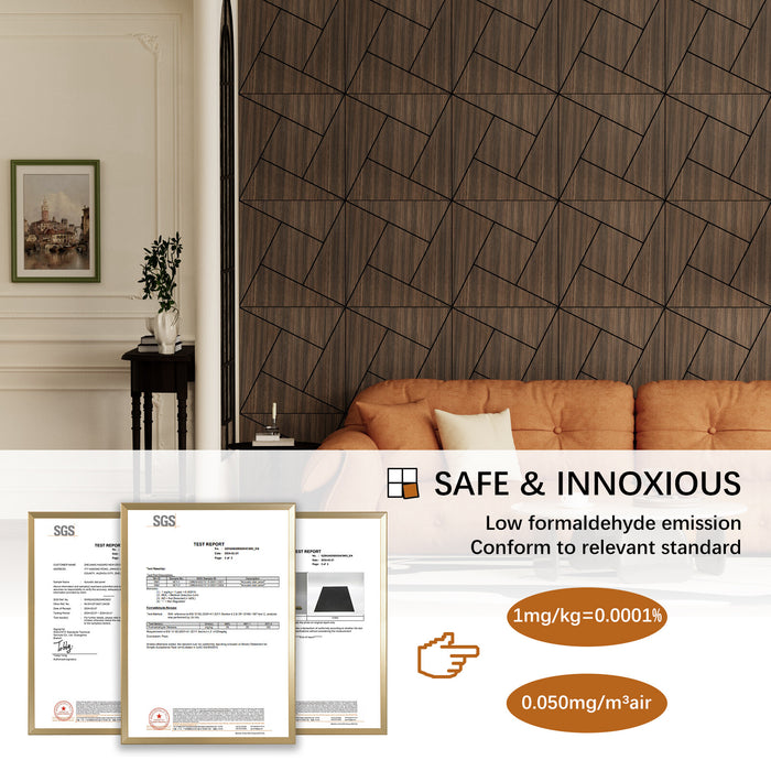 Lightweight Flexible Smoked Wood Veneer Acoustic Pinwheel Wall Panels Unisoar