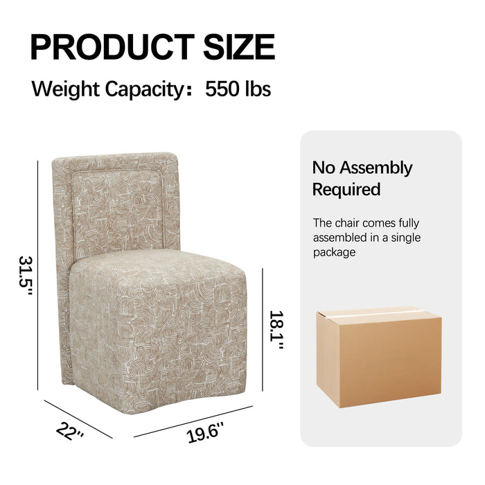 Modern Upholstered Dining Chair with Casters