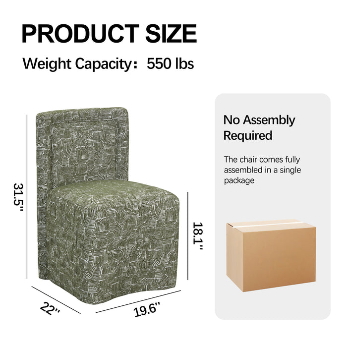 Modern Upholstered Dining Chair with Casters